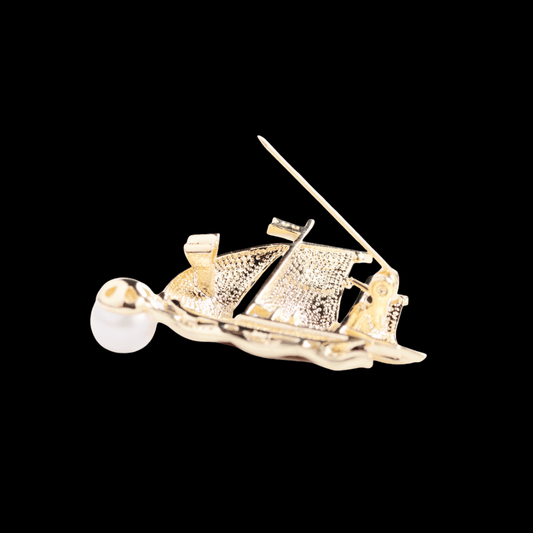 AVELIA Enamel Viking Ship Brooch