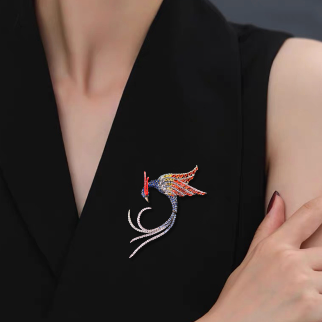AVELIA Flamewing Phoenix Brooch