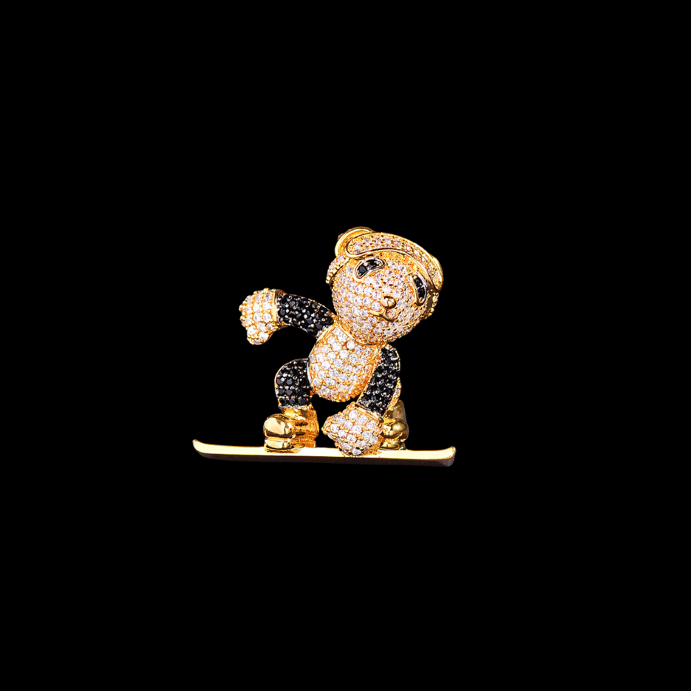 AVELIA Gold Crystal Bear Brooch