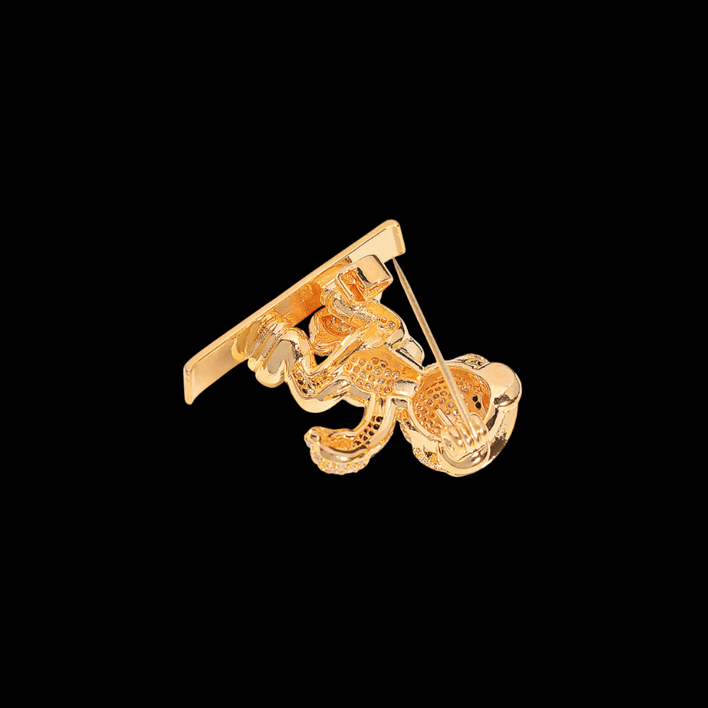 AVELIA Gold Crystal Bear Brooch