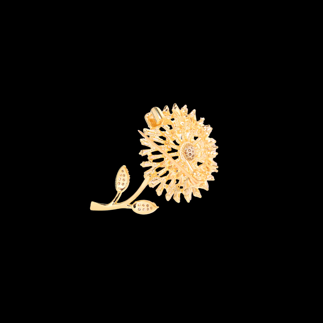 AVELIA Gold Crystal Dandelion Brooch