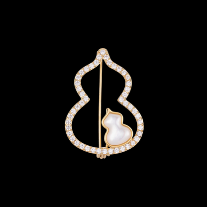 AVELIA Gold Crystal Gourd Brooch