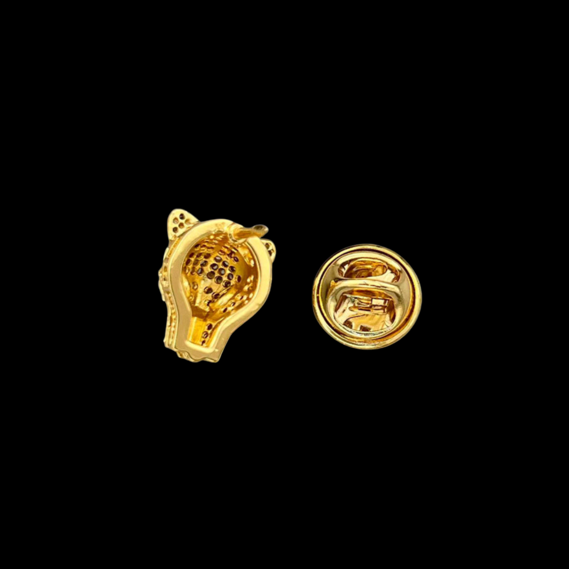 AVELIA Gold Crystal Leopard Brooch