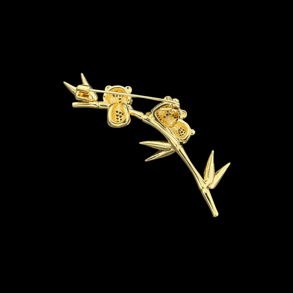 AVELIA Gold Crystal Panda Brooch