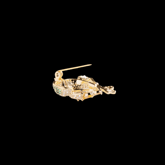 AVELIA Gold Crystal Robin Brooch