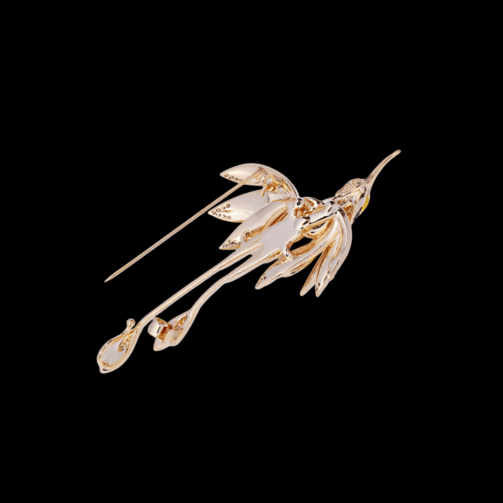AVELIA Gold Enamel Hummingbird Brooch