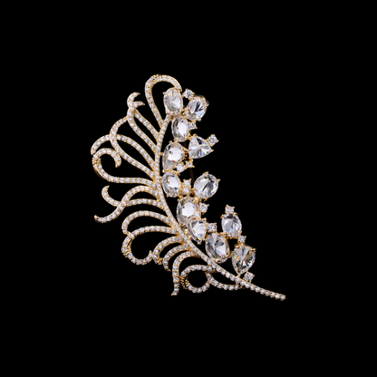 AVELIA Gold Feather Brooch​