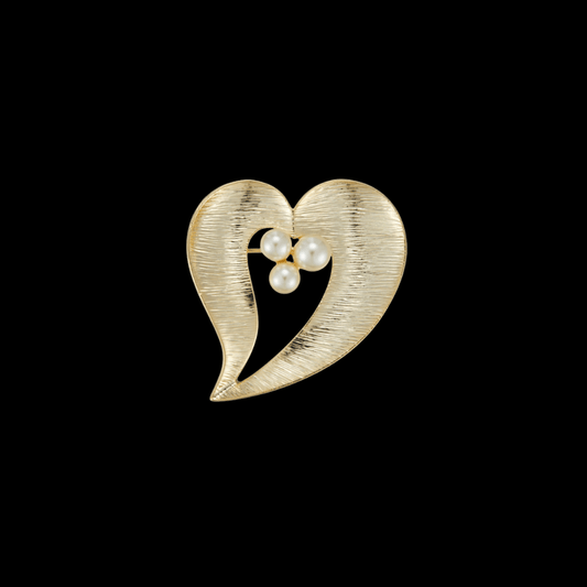 AVELIA Gold Heart Brooch