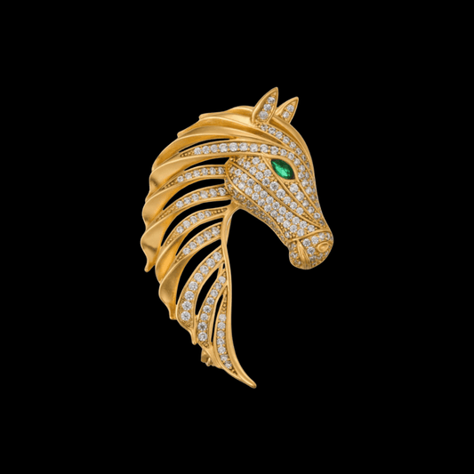 AVELIA Gold Horse Head Brooch