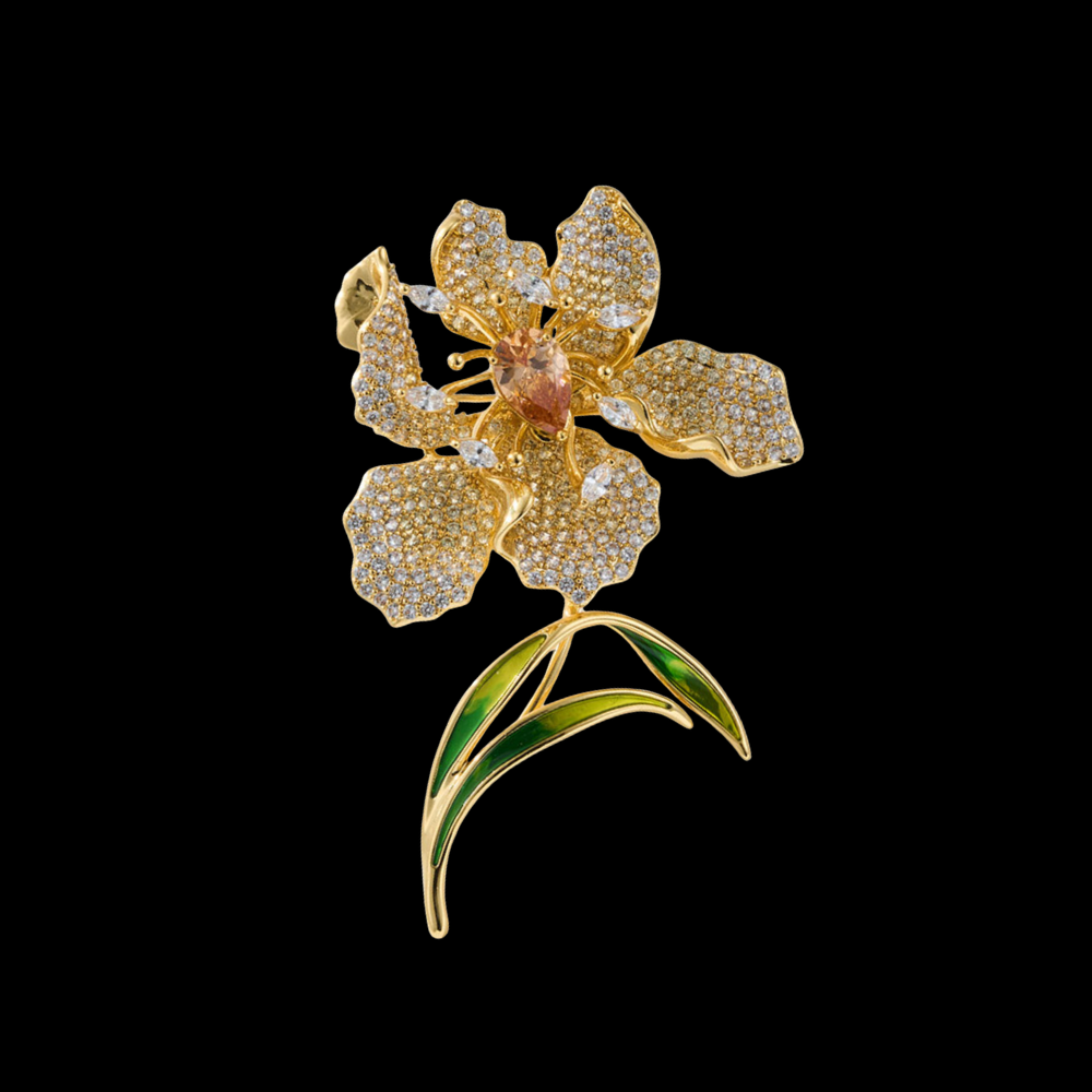 AVELIA Gold Iris Brooch​