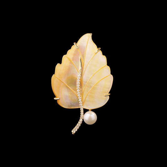 AVELIA Gold Leaf Brooch​