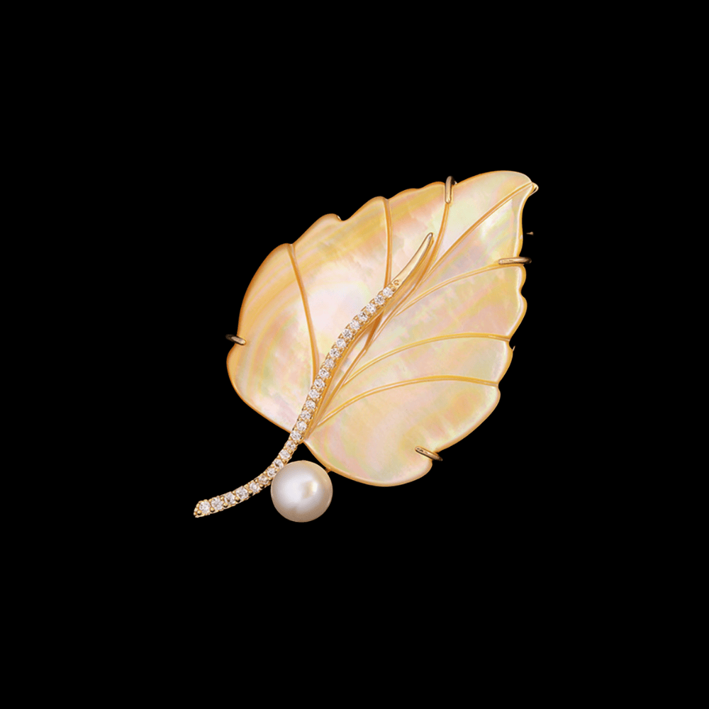 AVELIA Gold Leaf Brooch​
