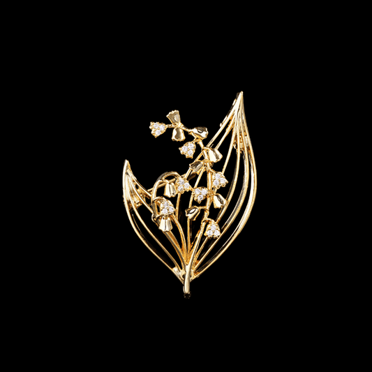 AVELIA Gold Lily of the Valley Brooch