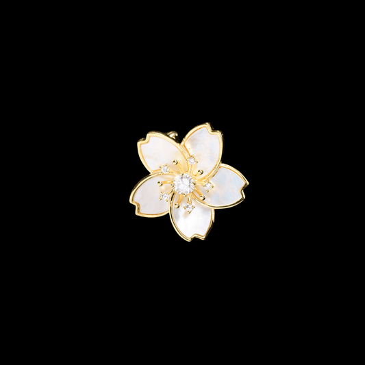 AVELIA Gold Mother of Pearl Cherry Blossom Brooch