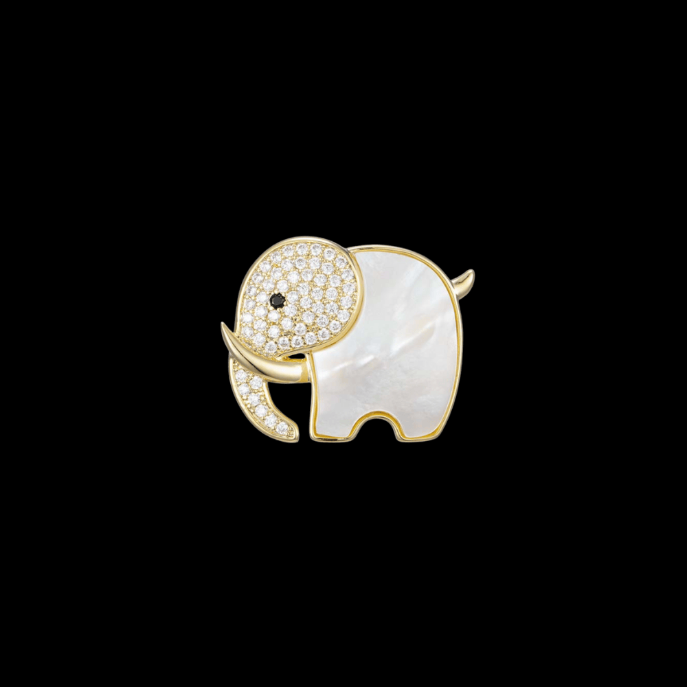 AVELIA Gold Mother of Pearl Elephant Brooch