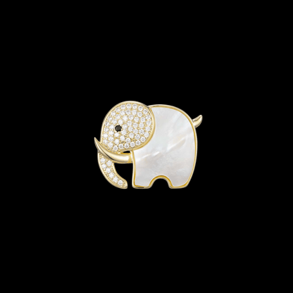 AVELIA Gold Mother of Pearl Elephant Brooch