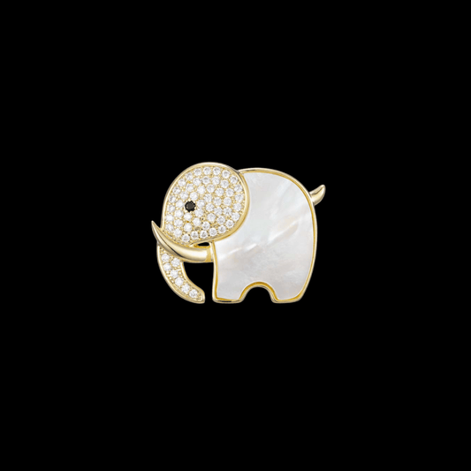 AVELIA Gold Mother of Pearl Elephant Brooch