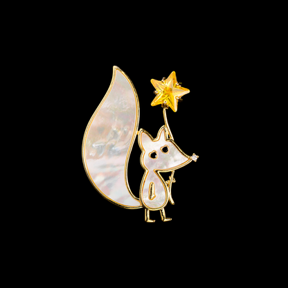 AVELIA Gold Mother of Pearl Fox Brooch