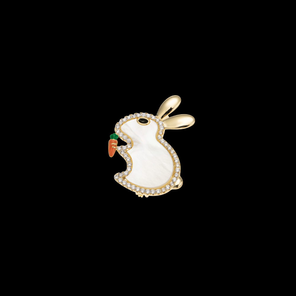 AVELIA Gold Mother of Pearl Rabbit Brooch