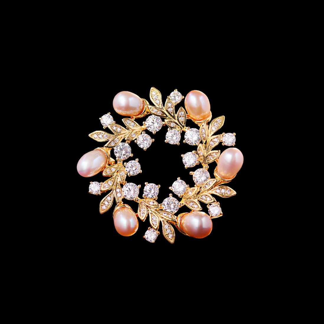 AVELIA Gold Olive Leaf Brooch