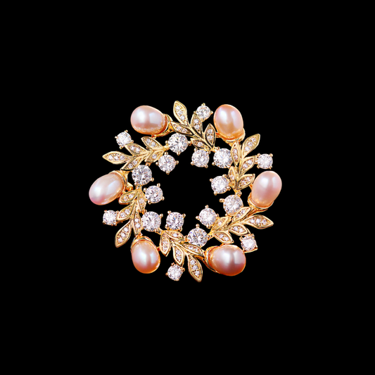 AVELIA Gold Olive Leaf Brooch