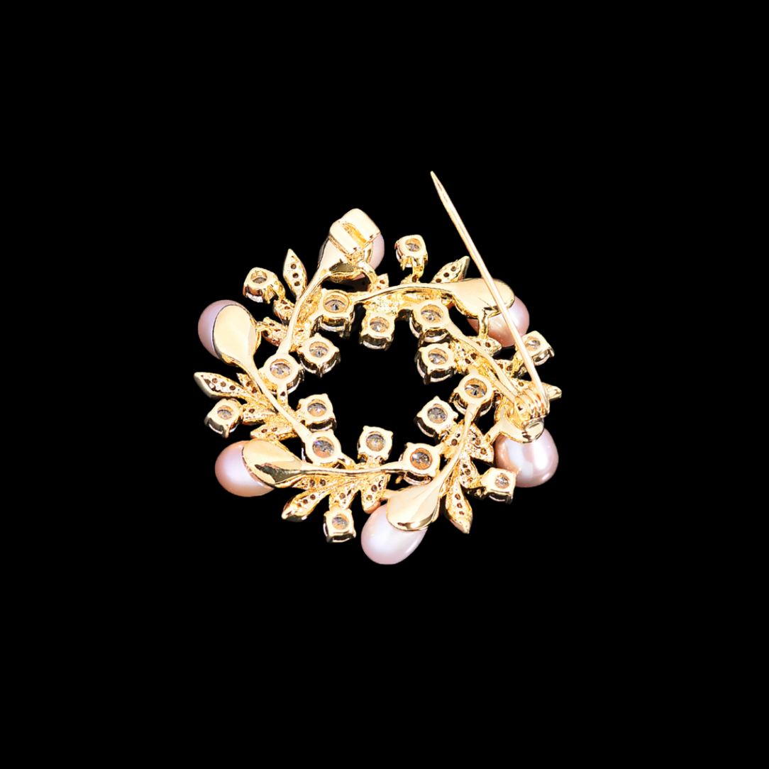 AVELIA Gold Olive Leaf Brooch