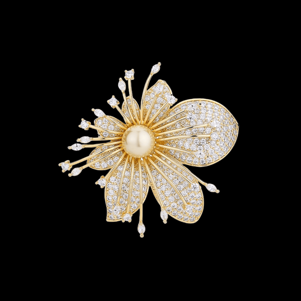 AVELIA Gold Orchid Brooch​