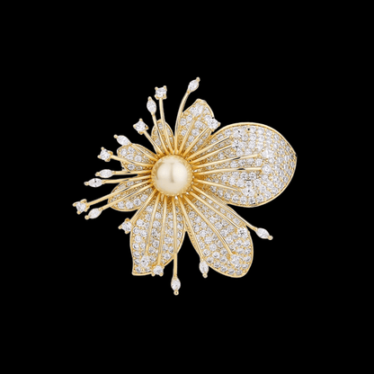 AVELIA Gold Orchid Brooch​