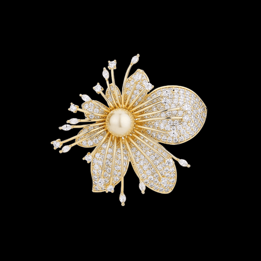 AVELIA Gold Orchid Brooch​