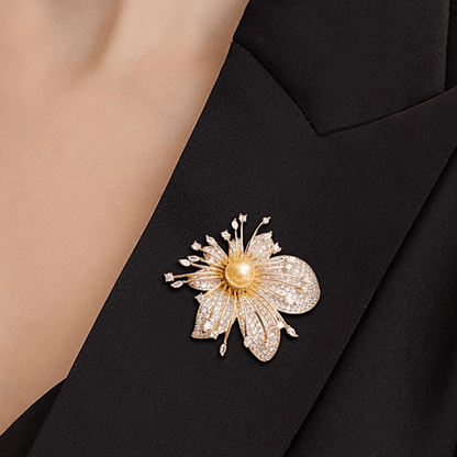 AVELIA Gold Orchid Brooch​