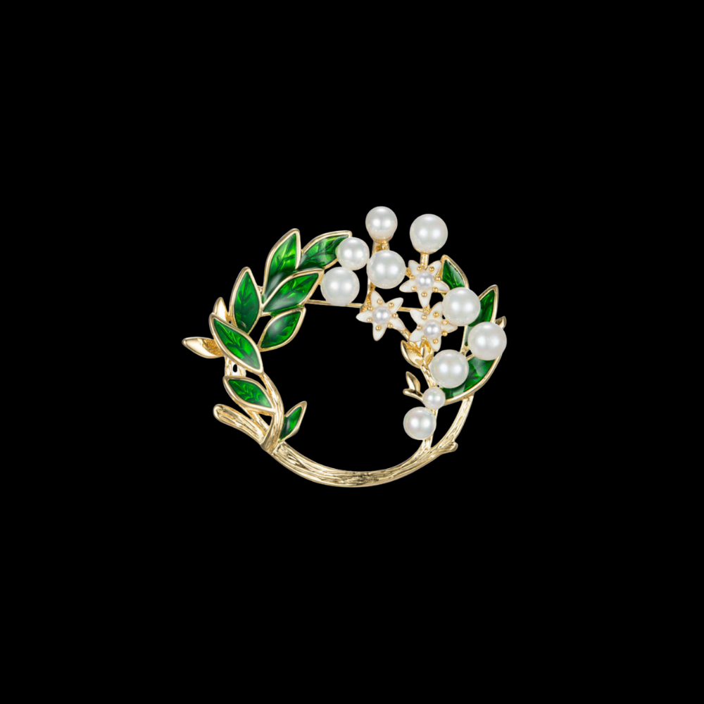 AVELIA Gold Pearl Gardenia Brooch