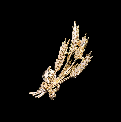 AVELIA Gold Pearl Wheat Brooch