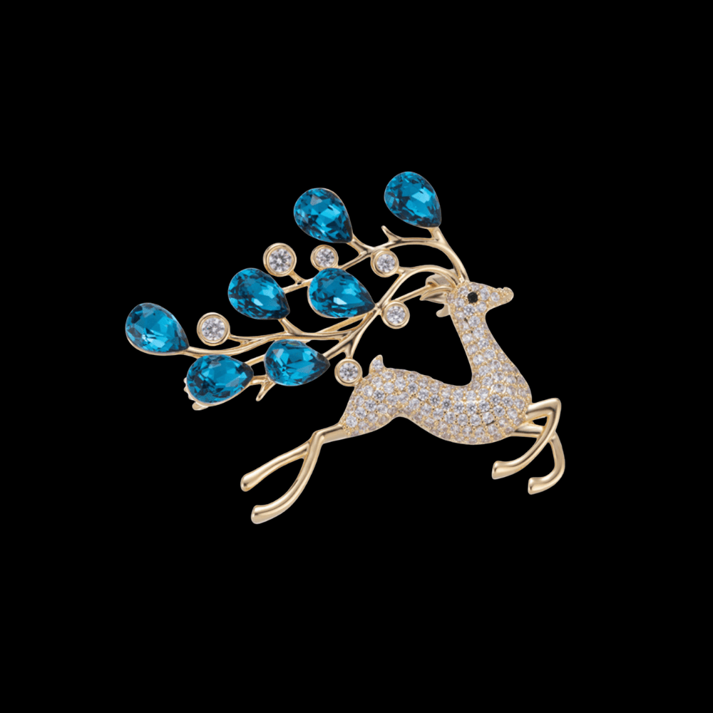 AVELIA Gold Reindeer Brooch​