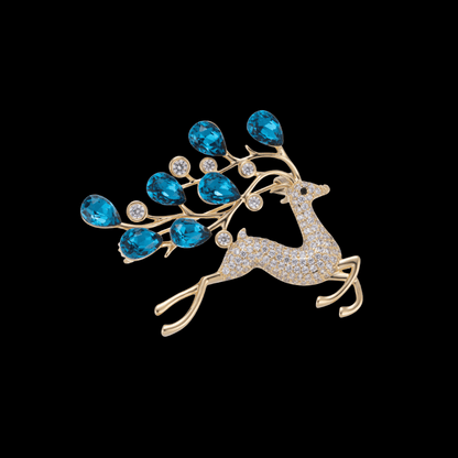 AVELIA Gold Reindeer Brooch​