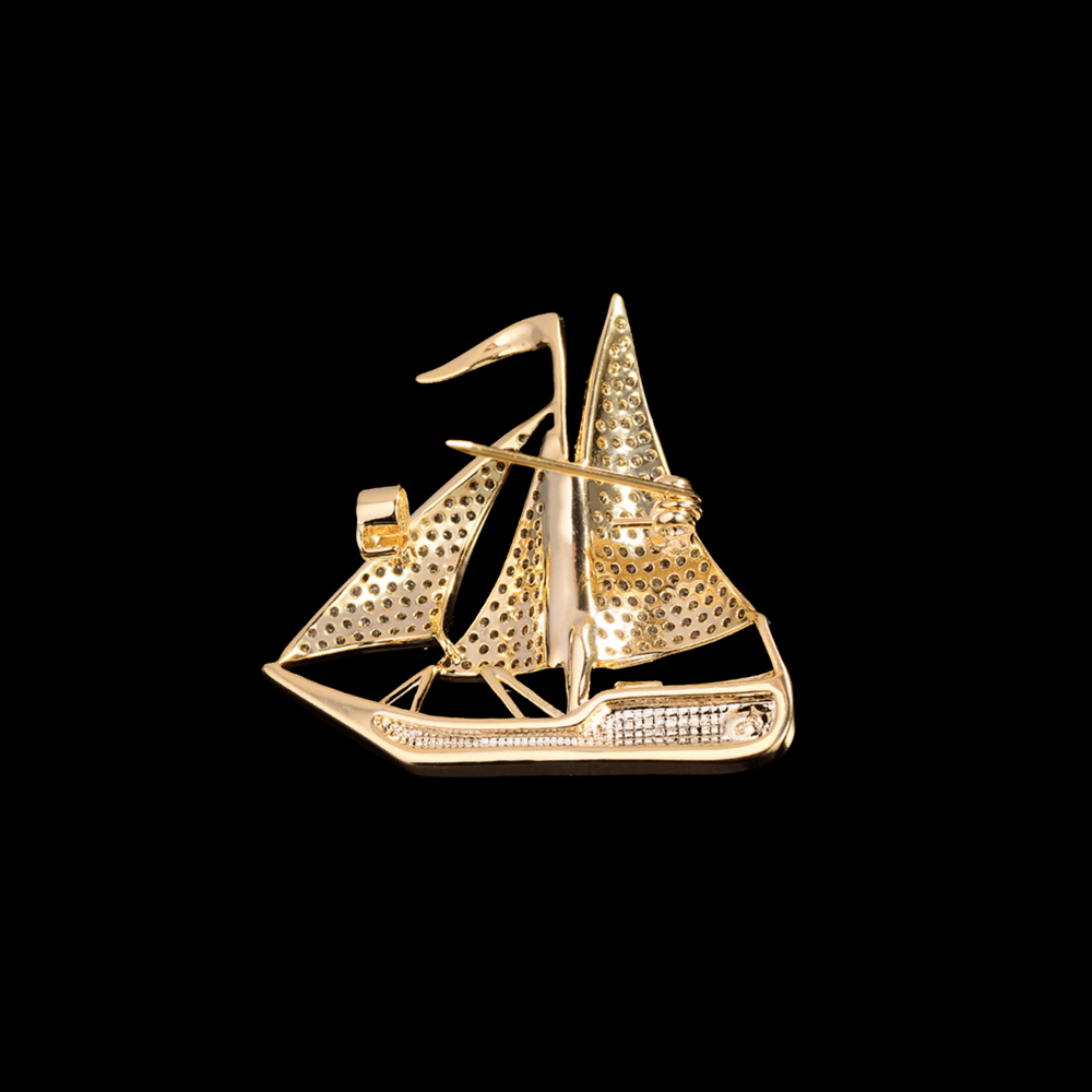 AVELIA Gold Sailing Boat Brooch​