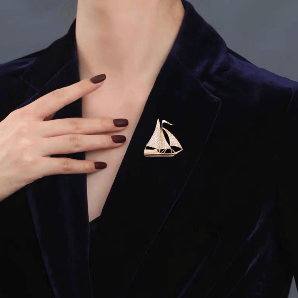 AVELIA Gold Sailing Boat Brooch​