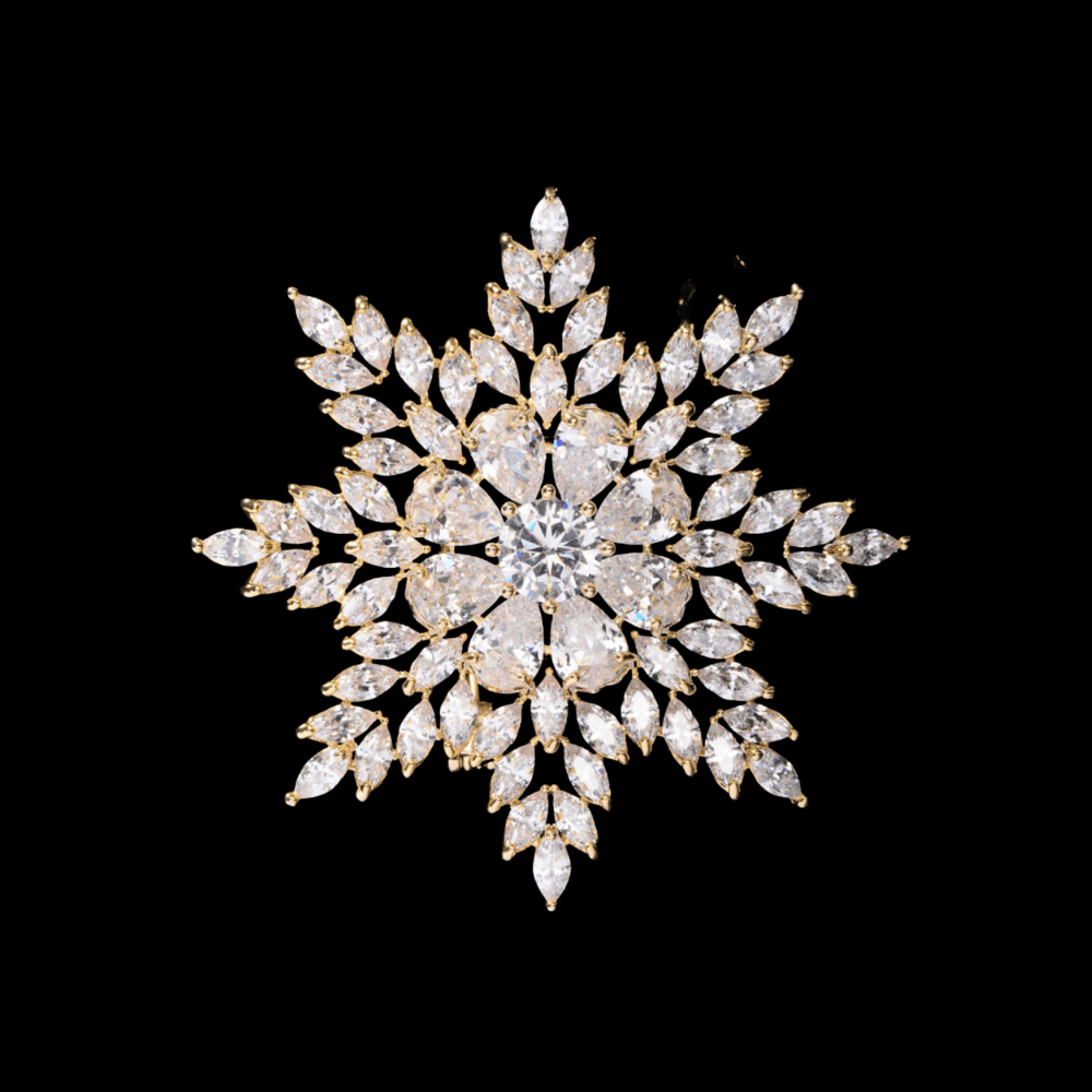 AVELIA Gold Snowflake Brooch​
