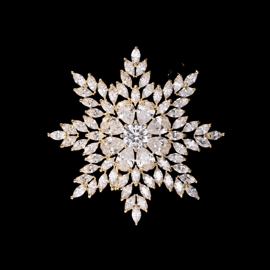 AVELIA Gold Snowflake Brooch​