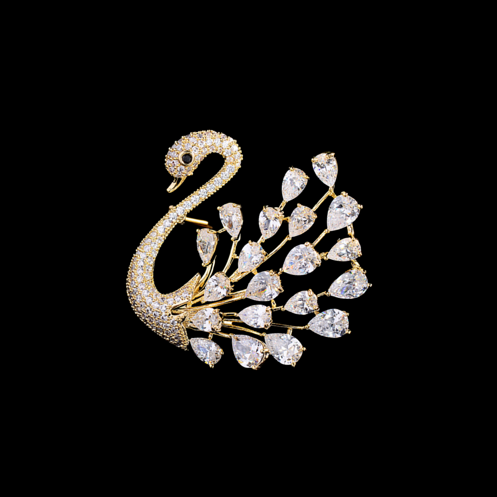 AVELIA Gold Swan Brooch