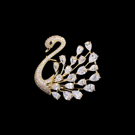 AVELIA Gold Swan Brooch