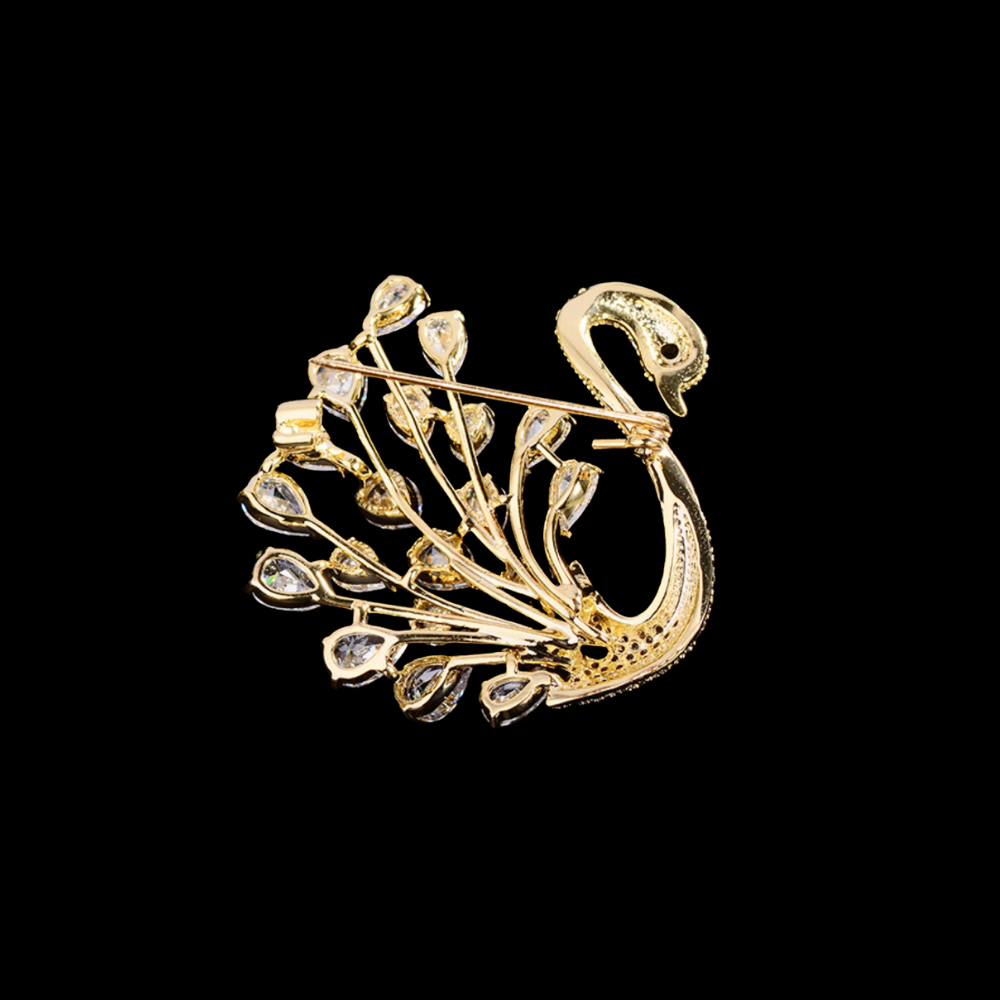 AVELIA Gold Swan Brooch