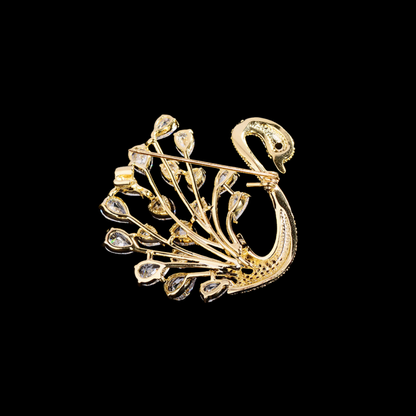 AVELIA Gold Swan Brooch