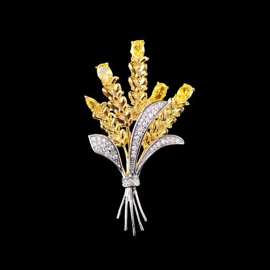 AVELIA Gold Wheat Sheaf Brooch