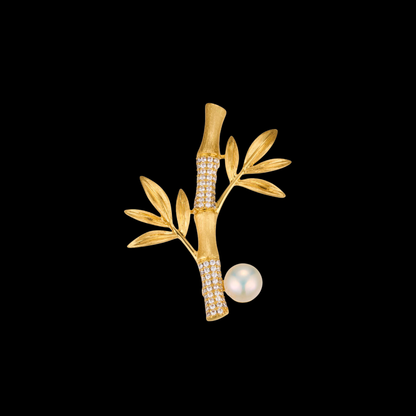 AVELIA Golden Bamboo Stem Brooch