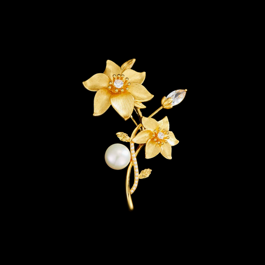 AVELIA Gold en Fleurs Brooch