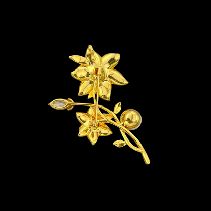 AVELIA Gold en Fleurs Brooch