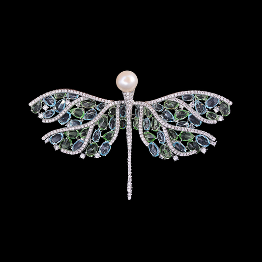 AVELIA Green Crystal Dragonfly Brooch​