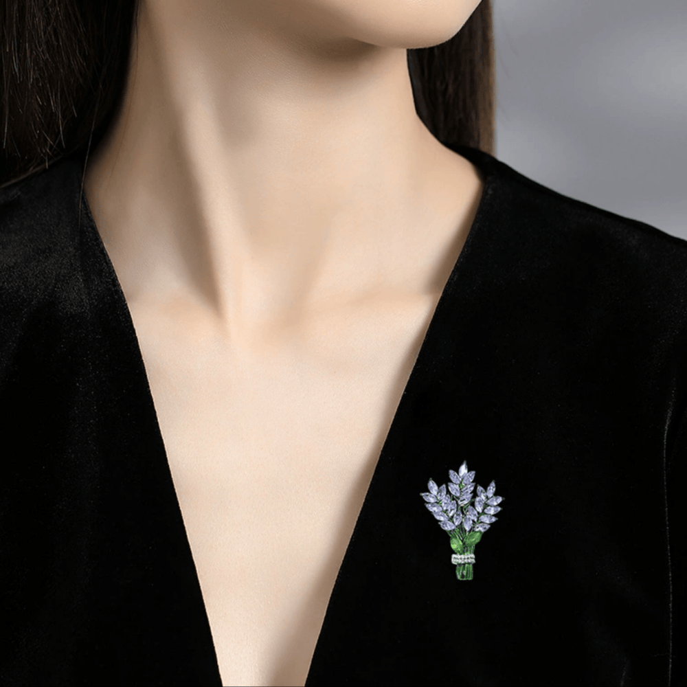 AVELIA Lavender Flower Brooch