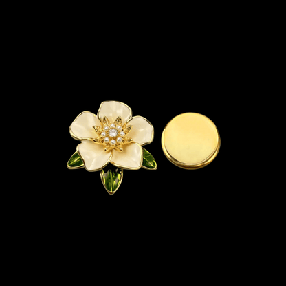 AVELIA Magnetic Enamel Gardenia Brooch