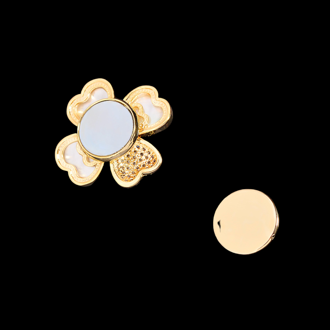 AVELIA Magnetic Mother of Pearl Four Leaf Clover Brooch